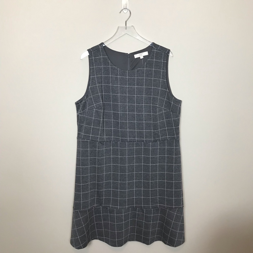 Loft Pink and Grey Shift Dress
